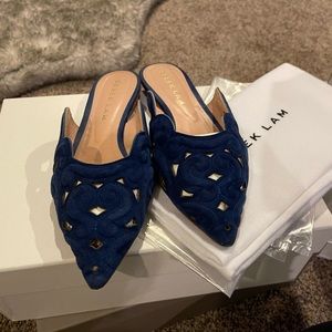 Derek Lamb Tokyo Embroidered Mule Size 36 Blue
